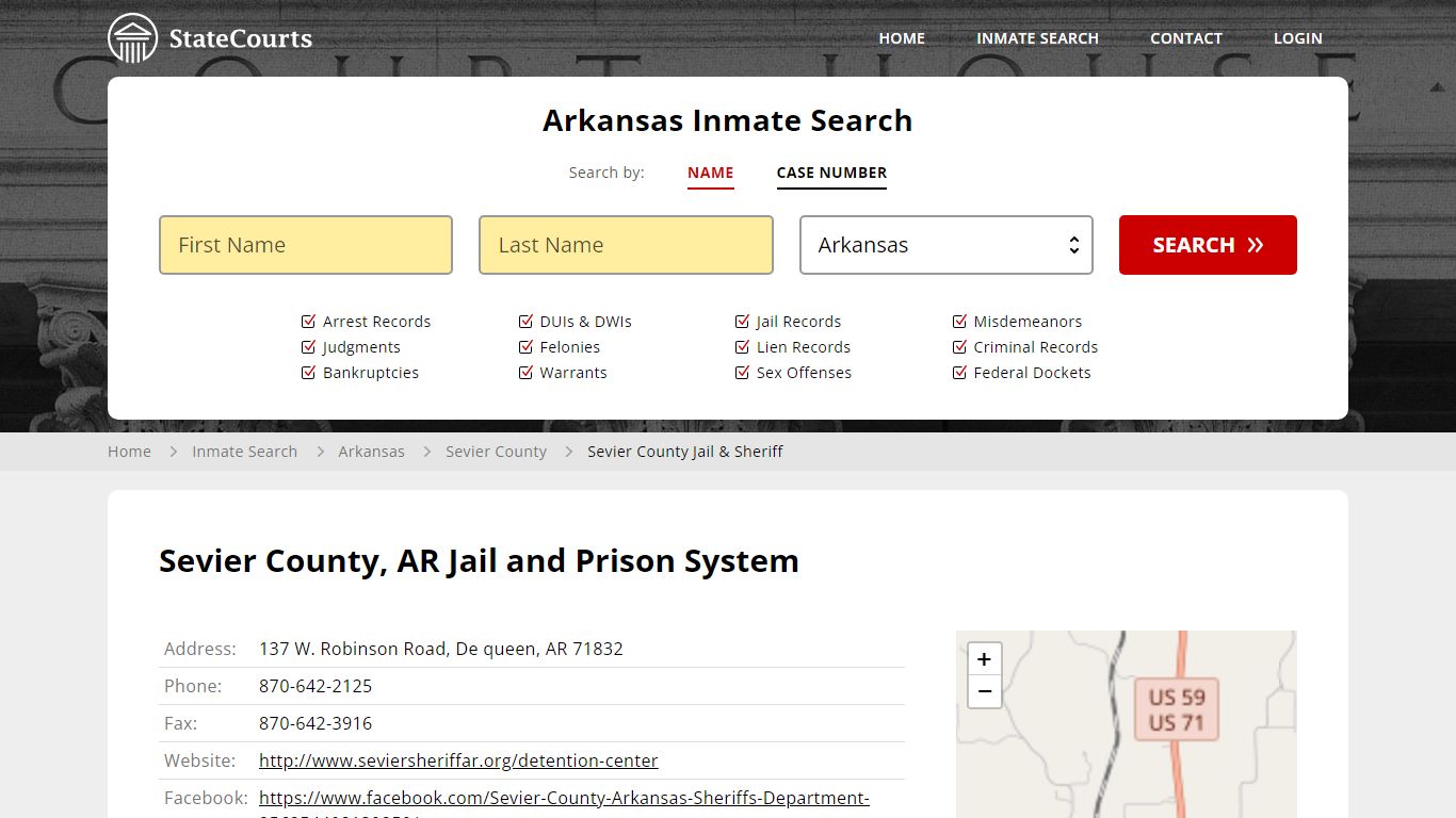 Sevier County Jail & Sheriff Inmate Records Search, Arkansas - StateCourts